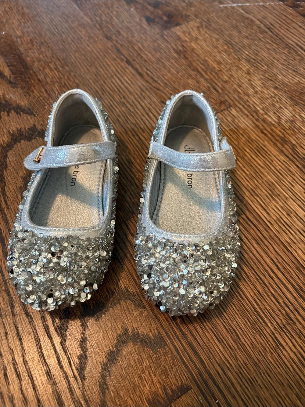 Girls Silver Sequin Mary Jane Dress Shoes - Sparkling Strap